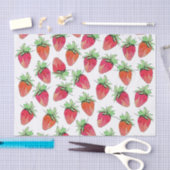 Papier Mousseline Fraises fruitées d'aquarelle colorée lumineuse (Artisanat)