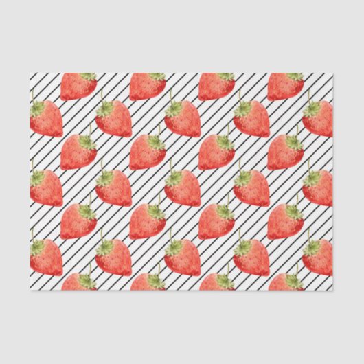 Papier Mousseline Fraises rouges (Design 49 Red Series) (Recto)