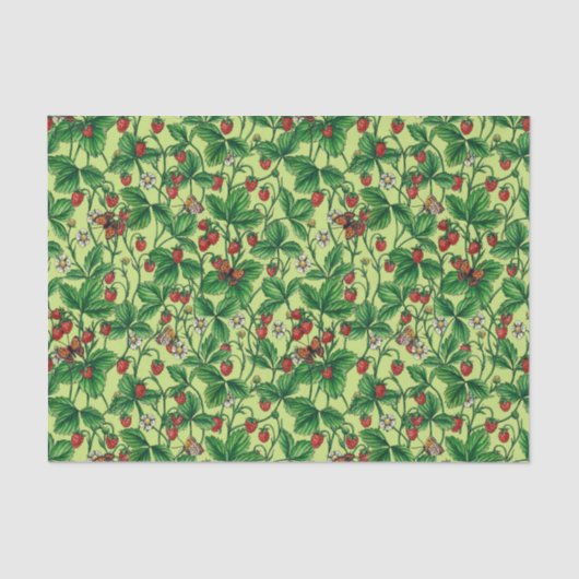 Papier Mousseline Fraises sauvages sur miellerie (Recto)