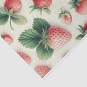 Papier Mousseline Fraises sur baies d'aquarelle crème (Détail)
