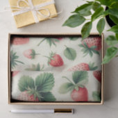 Papier Mousseline Fraises sur baies d'aquarelle crème (Cadeau)