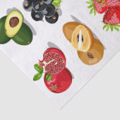 Papier Mousseline Framboise Citron Avocado Raisins Fruits Découpage (Détail)