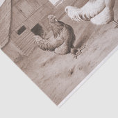 Papier Mousseline Français Agricole Poulet Grange Hen Bird Découpage (Détail)