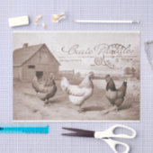 Papier Mousseline Français Agricole Poulet Grange Hen Bird Découpage (Artisanat)