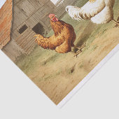 Papier Mousseline Français Agricole Poulet Grange Hen Bird Découpage (Détail)