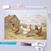 Papier Mousseline Français Agricole Poulet Grange Hen Bird Découpage (Artisanat)