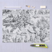 Papier Mousseline Français Black White Toile Rustique Style Découpag (Artisanat)