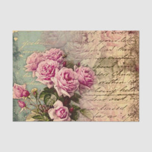Papier Mousseline francais chic, shabby chic, roses roses roses, flo