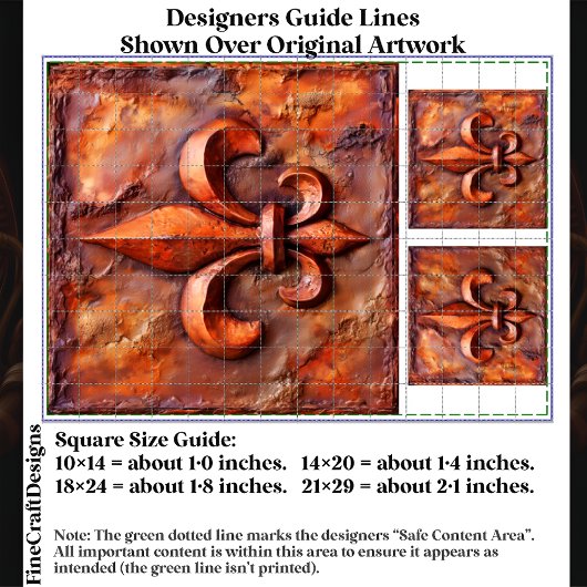 Papier Mousseline Français classique rustique Fleur de Lis EH3R Déco