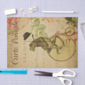 Papier Mousseline Français Ephemera Frog équitation Bicycle Rose Déc (Artisanat)