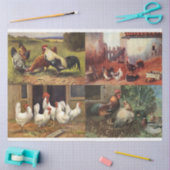 Papier Mousseline Français Pays Agricole Coq Quad 1 Découpage (Artisanat)