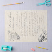 Papier Mousseline Français Script Vintage Bijoux facture Angel (Artisanat)