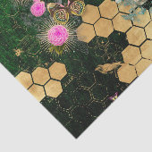 Papier Mousseline française chic, victorienne, abeille, florale, feu (Détail)