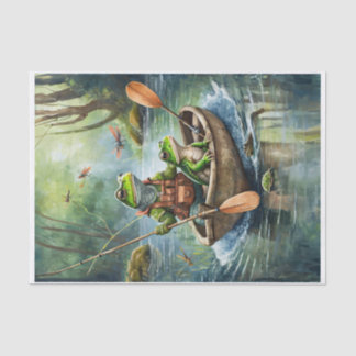 Papier Mousseline Frank et George Go Fishing, Fishing Frogs
