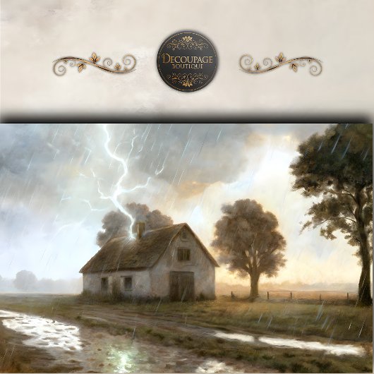 Papier Mousseline Frappe de foudre - Découpage d'une ferme