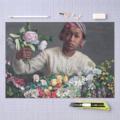 Papier Mousseline Frédéric Bazille - Jeune femme aux pivoines (Artisanat)