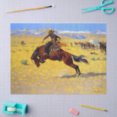 Papier Mousseline Frederic Remington Art Occidental "A Cold Morning" (Artisanat)