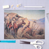 Papier Mousseline Frédéric Remington Art Occidental "Apache Ambush" (Artisanat)