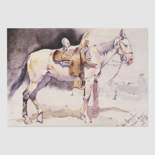 Papier Mousseline Frédéric Remington Western Art Mexicain Pony (Recto)
