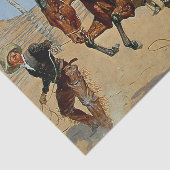 Papier Mousseline Frederick Remington Art de l'Ouest "Tourner le dos (Détail)