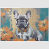 Papier Mousseline French Buldog Frenchie Decoupage Tissu Paper (Recto)
