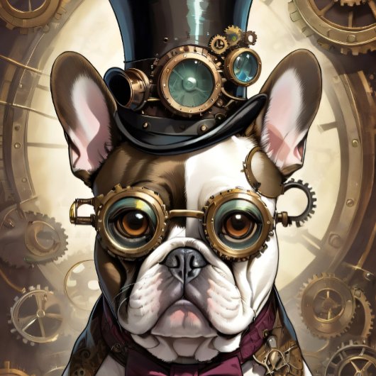 Papier Mousseline French Bulldog steampunk Puppy v3