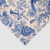 Papier Mousseline French Cottage Garden Toile Pheasants Bleu (Détail)