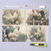 Papier Mousseline French Country Rosters Tissue Paper (Artisanat)