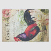 Papier Mousseline French Country Vibrant Red Rooster (Recto)