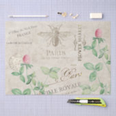 Papier Mousseline French Script Bee Pink Clover Flower Honey Music (Artisanat)