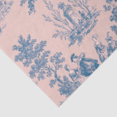 Papier Mousseline French toile de jouy Découpage bleu et rose (Détail)