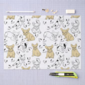 Papier Mousseline Frenchie aime les os (Artisanat)