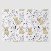 Papier Mousseline Frenchie aime les os (Recto)