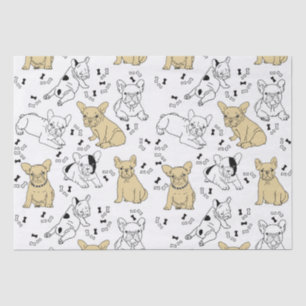 Papier Mousseline Frenchie aime les os