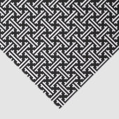 Papier Mousseline Frette chinoise d'art déco, noire et blanche (Détail)