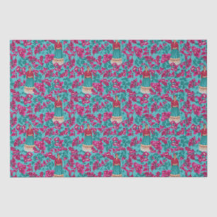 Papier Mousseline Frida Kahlo dans les Bougainvilliers roses