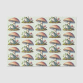 Papier Mousseline Frog Under a Mushroom Cute Nature Pattern (Recto)