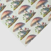 Papier Mousseline Frog Under a Mushroom Cute Nature Pattern (Détail)