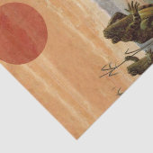 Papier Mousseline Frogs Lily Pads Moon Illustration (Détail)