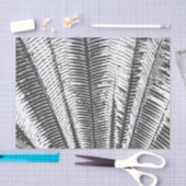 Papier Mousseline Frondes tropicales modernes noires et blanches de (Artisanat)