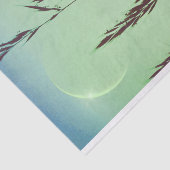 Papier Mousseline frontons verts feuille lune nuit ciel (Détail)