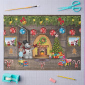 Papier Mousseline Frosty L'Arbre de Noël Snowman présente Père Noël (Artisanat)