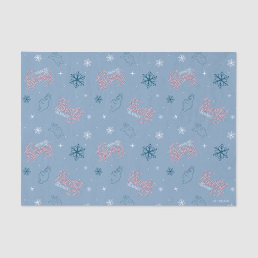 Papier Mousseline Frosty Snowman Blue Snowflake Motif (Recto)