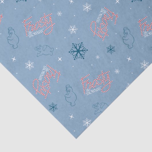 Papier Mousseline Frosty Snowman Blue Snowflake Motif (Détail)