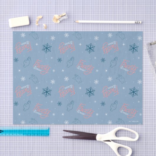 Papier Mousseline Frosty Snowman Blue Snowflake Motif (Artisanat)