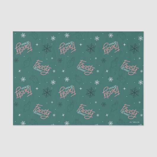 Papier Mousseline Frosty Snowman Green Snowflake Motif (Recto)