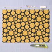 Papier Mousseline Fruit d'agrumes en tranches d'orange noir (Artisanat)