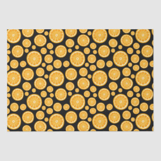 Papier Mousseline Fruit d'agrumes en tranches d'orange noir