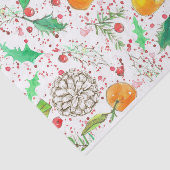 Papier Mousseline Fruit d'aquarelle de Tangérine aux baies de baies  (Détail)