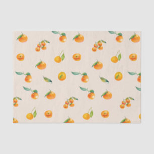 Papier Mousseline Fruit de Tangerine avec Feuilles